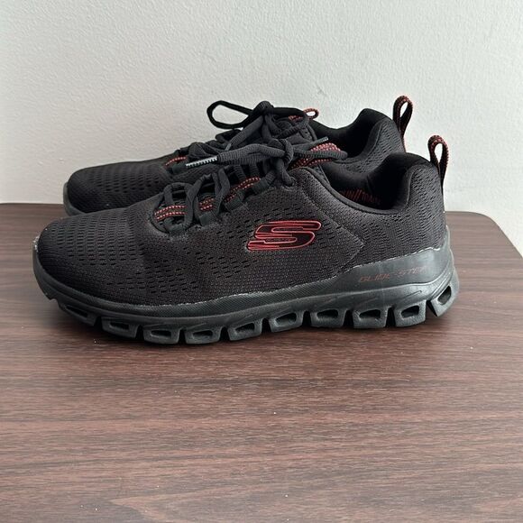Skechers Men\'s Black Glide-Step Fasten Up Black Shoes Sz 8 main image 4